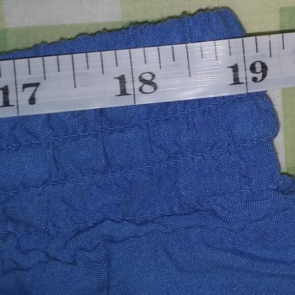 Dream Co. Women's Blue Drawstring Elastic Waist Wide Leg Capri Plus Size 22/24 - Picture 5 of 8